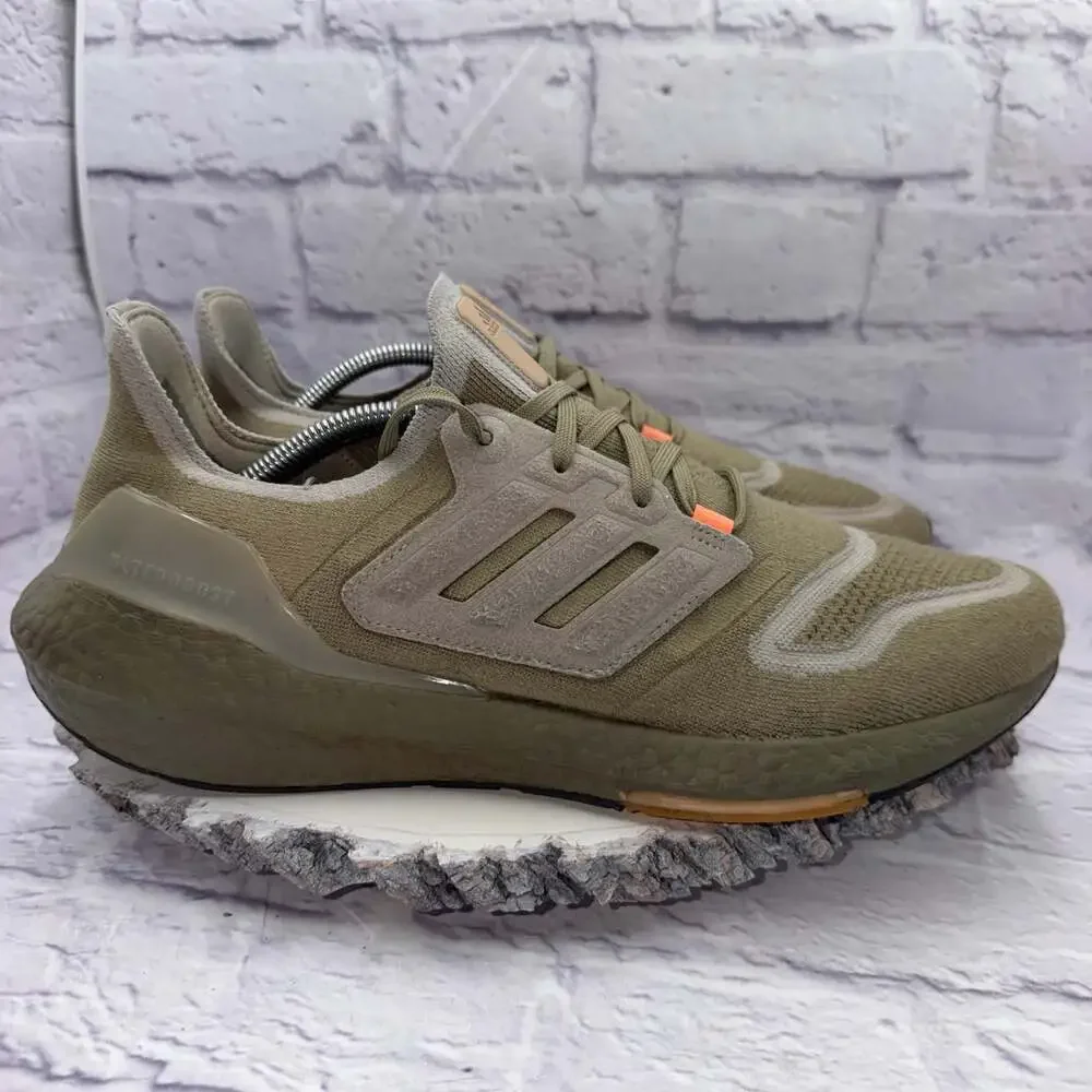 Adidas UltraBoost 22 Mens Sz 12 Orbit Green Beam Orange Running Shoes GX9140